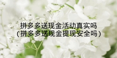 拼多多送现金活动真实吗(拼多多送现金提现安全吗)