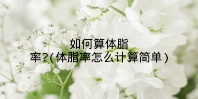 如何算体脂率?(体脂率怎么计算简单)