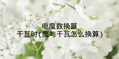 电度数换算千瓦时(度与千瓦怎么换算)