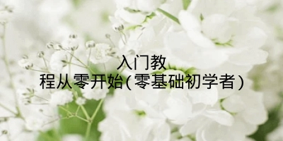 入门教程从零开始(零基础初学者)