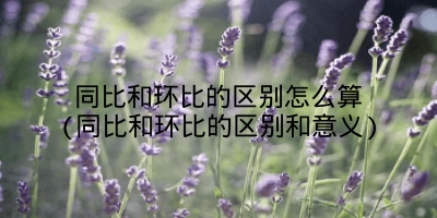 同比和环比的区别怎么算(同比和环比的区别和意义)