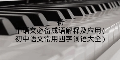 初中语文必备成语解释及应用(初中语文常用四字词语大全)