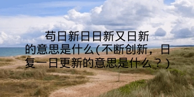 苟日新日日新又日新的意思是什么(不断创新,日复一日更新的意思是什么?)