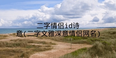 二字情侣id诗意(二字文雅深意情侣网名)
