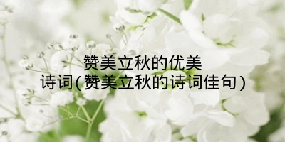 赞美立秋的优美诗词(赞美立秋的诗词佳句)