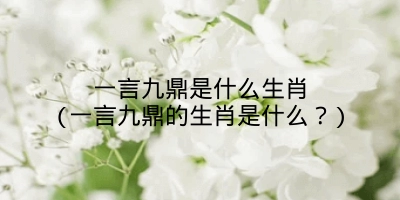 一言九鼎是什么生肖(一言九鼎的生肖是什么?)