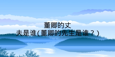 董卿的丈夫是谁(董卿的先生是谁？)