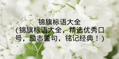 锦旗标语大全(锦旗标语大全,精选优秀口号,励志警句,铭记经典!)