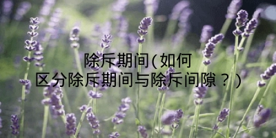 除斥期间(如何区分除斥期间与除斥间隙?)