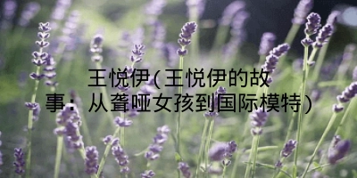 王悦伊(王悦伊的故事：从聋哑女孩到国际模特)