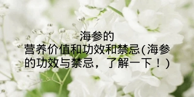 海参的营养价值和功效和禁忌(海参的功效与禁忌,了解一下!)