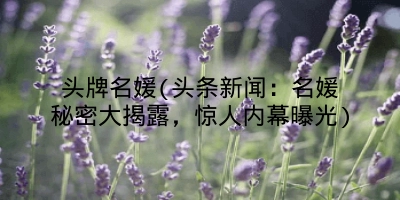 头牌名媛(头条新闻:名媛秘密大揭露,惊人内幕曝光)