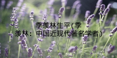 季羡林生平(季羡林：中国近现代著名学者)