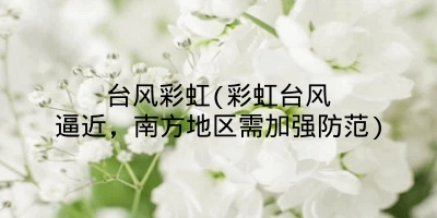 台风彩虹(彩虹台风逼近,南方地区需加强防范)