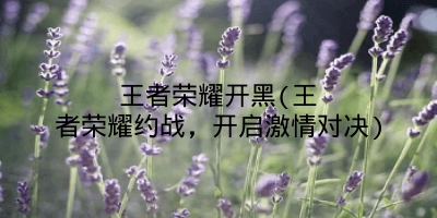王者荣耀开黑(王者荣耀约战,开启激情对决)