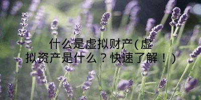 什么是虚拟财产(虚拟资产是什么?快速了解!)