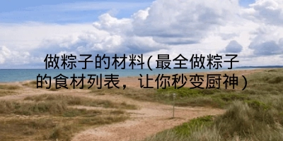 做粽子的材料(最全做粽子的食材列表,让你秒变厨神)