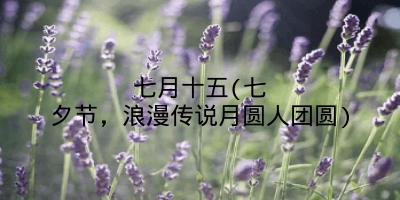 七月十五(七夕节,浪漫传说月圆人团圆)