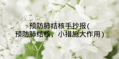 预防肺结核手抄报(预防肺结核，小措施大作用)