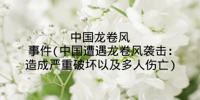 中国龙卷风事件(中国遭遇龙卷风袭击:造成严重破坏以及多人伤亡)