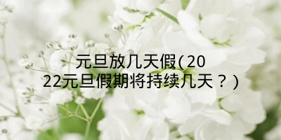 元旦放几天假(2022元旦假期将持续几天?)
