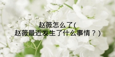 赵薇怎么了(赵薇最近发生了什么事情?)