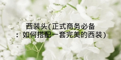 西装头(正式商务必备：如何搭配一套完美的西装)