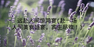 远赴人间惊鸿宴(赴一场人间美食盛宴,宾主尽欢!)