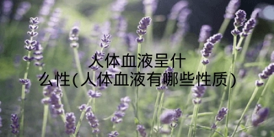 人体血液呈什么性(人体血液有哪些性质)