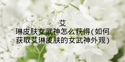 艾琳皮肤女武神怎么获得(如何获取艾琳皮肤的女武神外观)