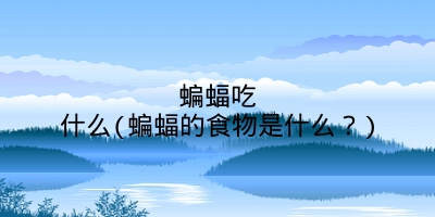 蝙蝠吃什么(蝙蝠的食物是什么?)