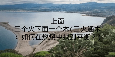 上面三个火下面一个木(三火涵木：如何在燃烧中找到平衡？)