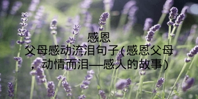 感恩父母感动流泪句子(感恩父母，动情而泪——感人的故事)