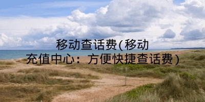 移动查话费(移动充值中心:方便快捷查话费)