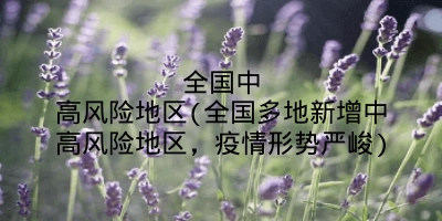 全国中高风险地区(全国多地新增中高风险地区,疫情形势严峻)