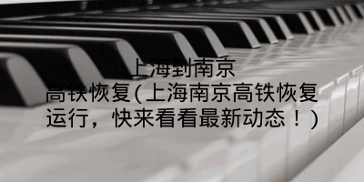 上海到南京高铁恢复(上海南京高铁恢复运行，快来看看最新动态！)