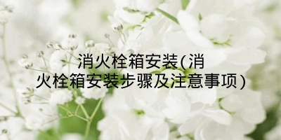 消火栓箱安装(消火栓箱安装步骤及注意事项)