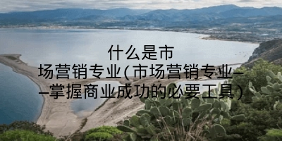 什么是市场营销专业(市场营销专业——掌握商业成功的必要工具)