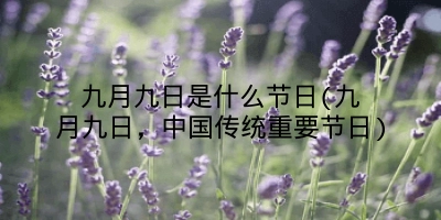 九月九日是什么节日(九月九日,中国传统重要节日)