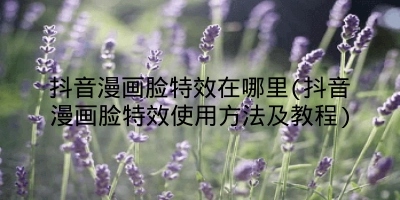 抖音漫画脸特效在哪里(抖音漫画脸特效使用方法及教程)