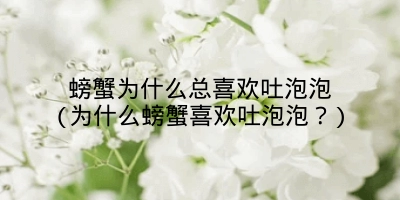 螃蟹为什么总喜欢吐泡泡(为什么螃蟹喜欢吐泡泡?)