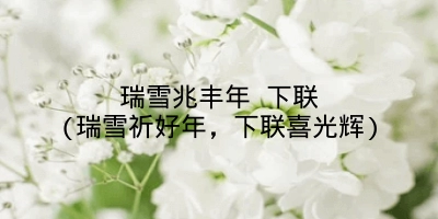 瑞雪兆丰年 下联(瑞雪祈好年，下联喜光辉)
