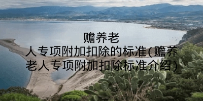 赡养老人专项附加扣除的标准(赡养老人专项附加扣除标准介绍)