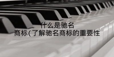 什么是驰名商标(了解驰名商标的重要性