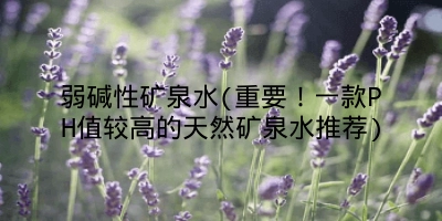 弱碱性矿泉水(重要!一款PH值较高的天然矿泉水推荐)