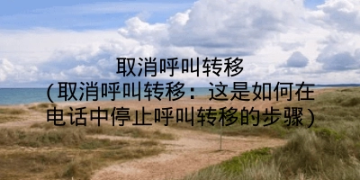 取消呼叫转移(取消呼叫转移:这是如何在电话中停止呼叫转移的步骤)
