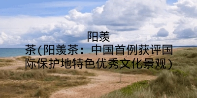阳羡茶(阳羡茶:中国首例获评国际保护地特色优秀文化景观)