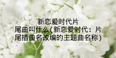 新恋爱时代片尾曲叫什么(新恋爱时代:片尾插曲名改编的主题曲名称)