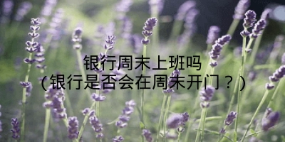 银行周末上班吗(银行是否会在周末开门？)