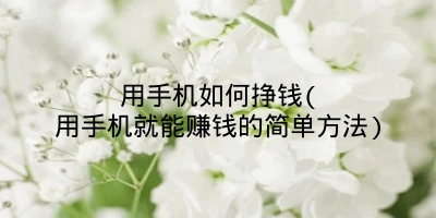 用手机如何挣钱(用手机就能赚钱的简单方法)